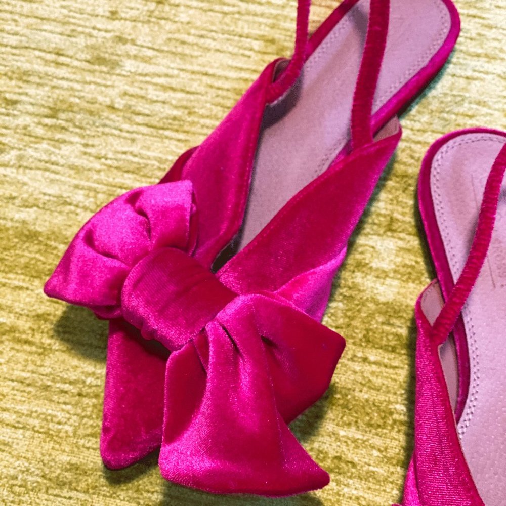 ASOS DESIGN bow slingback ballet flats